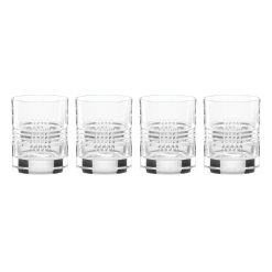 Lenox Westmore Sloane Crystal Double Old Fashion Glasses, Set of 4