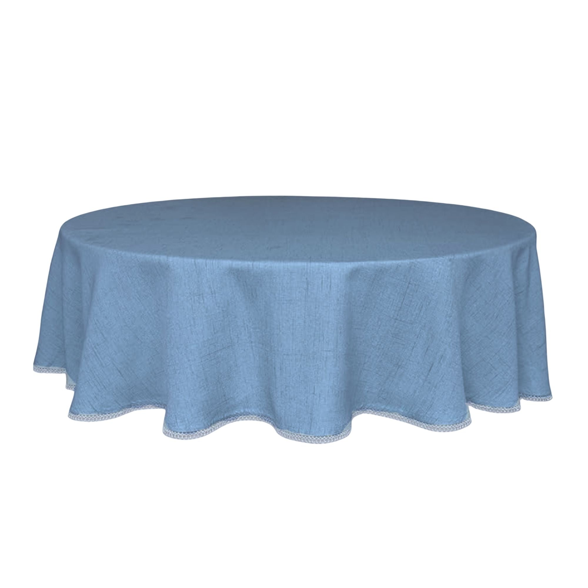 Lenox Westmore French Perle Solid Periwinkle 70x70 Round Tablecloth