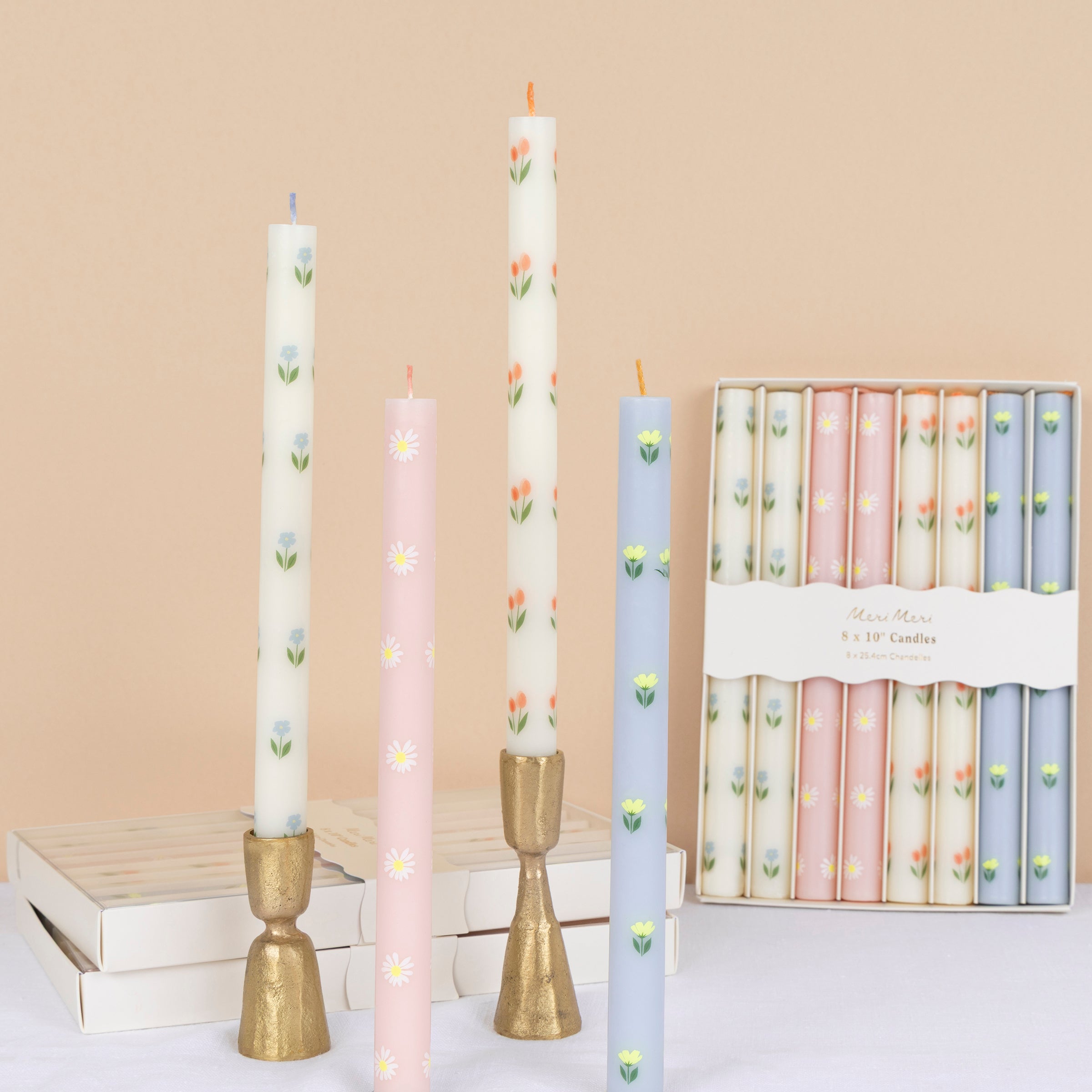 Lenox Westmore Floral Table Candles, Set of 8