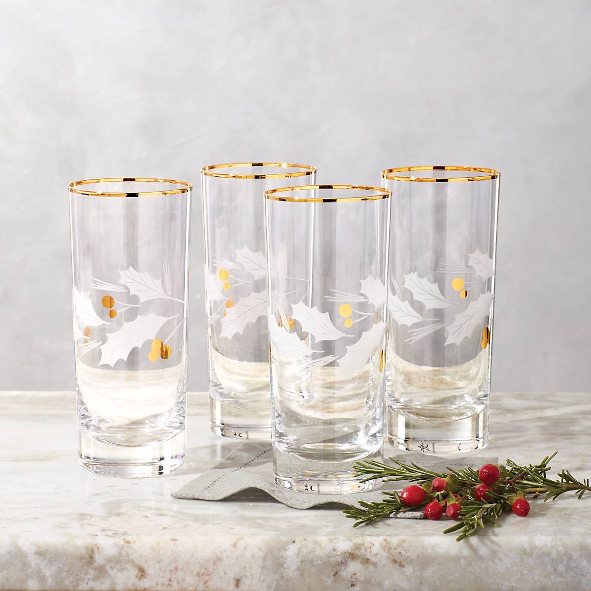 Lenox Westmore Holiday Gold Highball Glasses, Set of 4 - Image 4