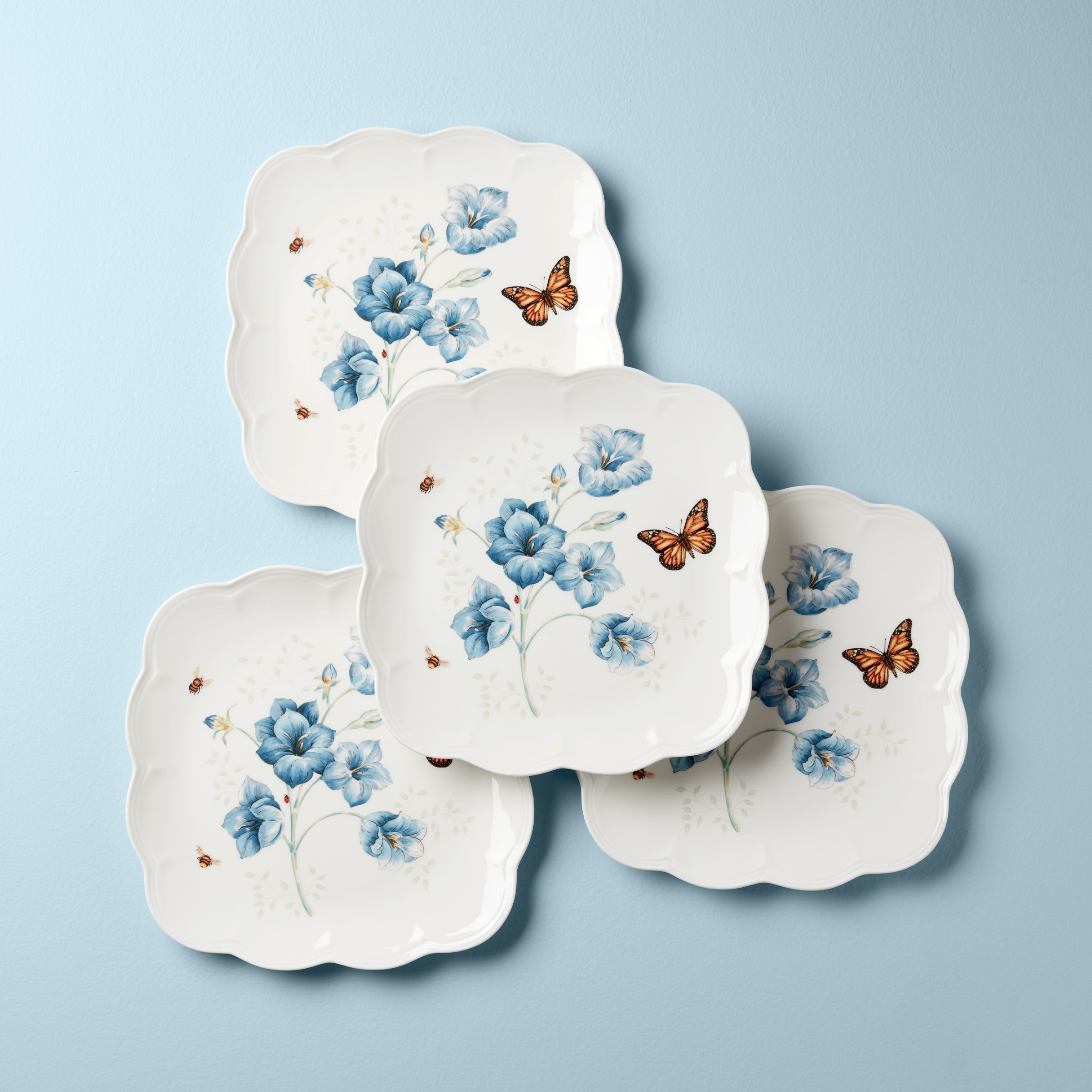 Lenox Westmore Butterfly Meadow Square Dinner Plates, Set of 4
