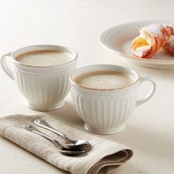 Alternative view of Lenox Westmore French Perle Groove White Latte Mugs, Set of 2