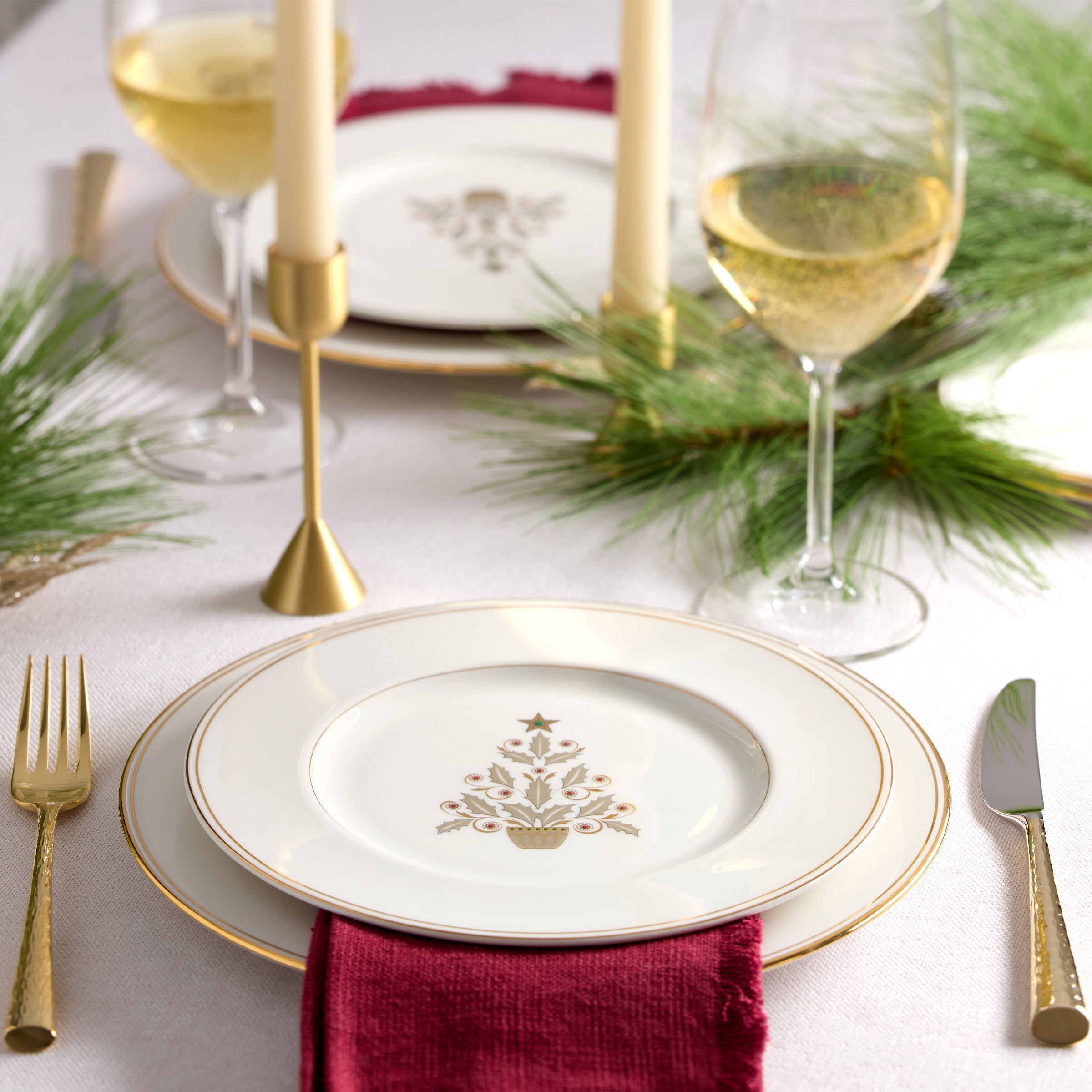 Lenox Westmore Federal Gold Tree Accent Plates, Set of 4 - Image 3