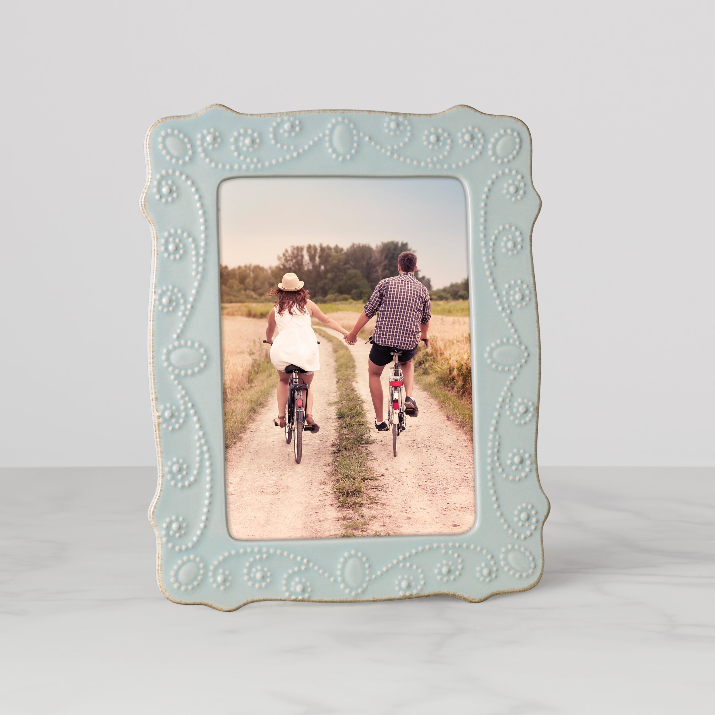 Lenox Westmore French Perle Ice Blue 5x7 Photo Frame