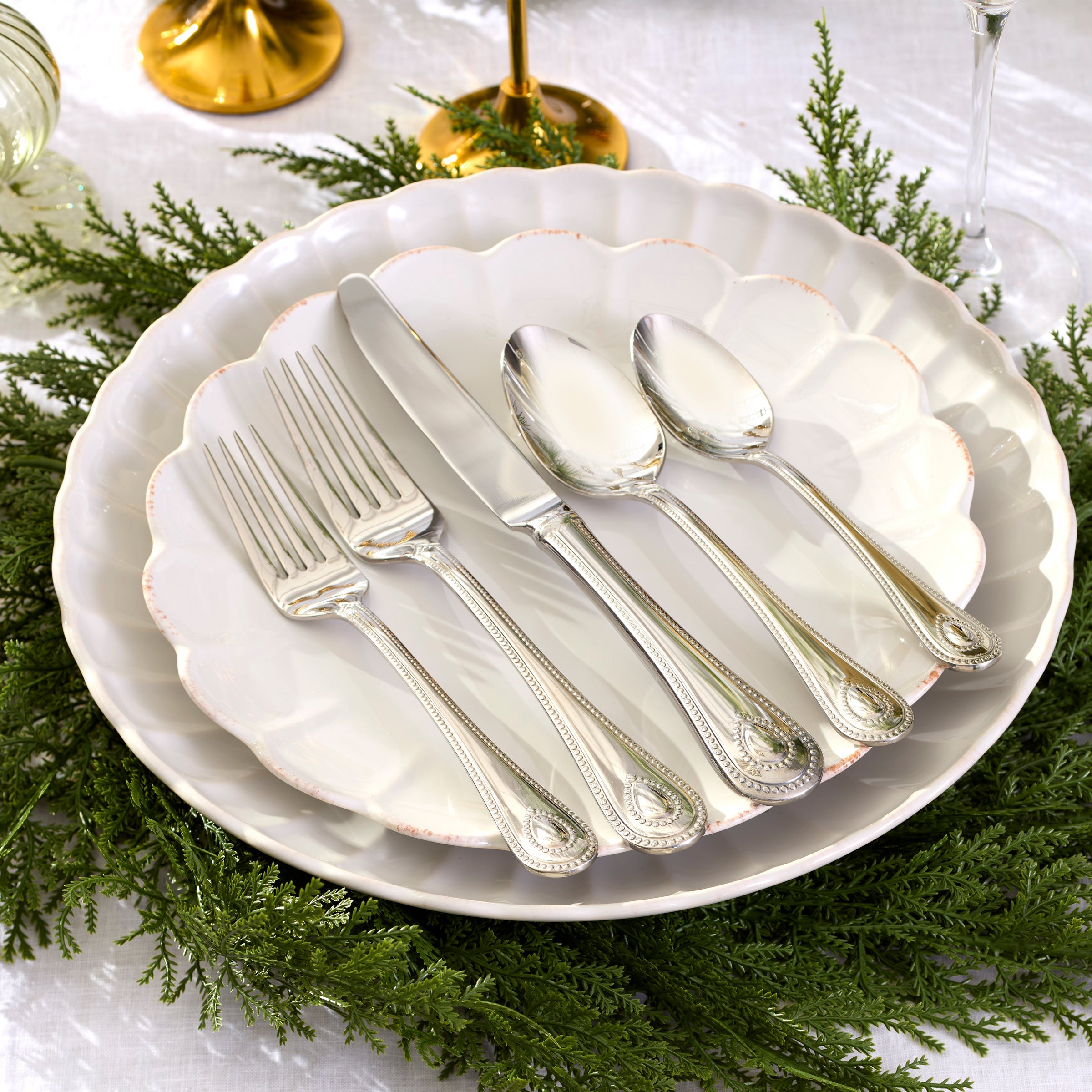 Lenox Westmore French Perle Scallop White Dinner Plates, Set of 4 - Image 7