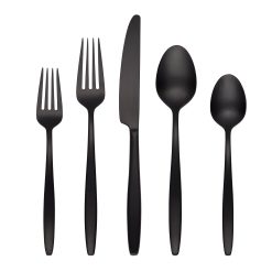 Lenox Westmore Nylah Black Satin 20-Piece Flatware Set
