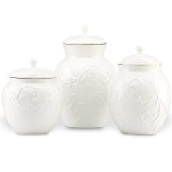 Alternative view of Lenox Westmore Opal Innocence Carved 3-Piece Canister Set