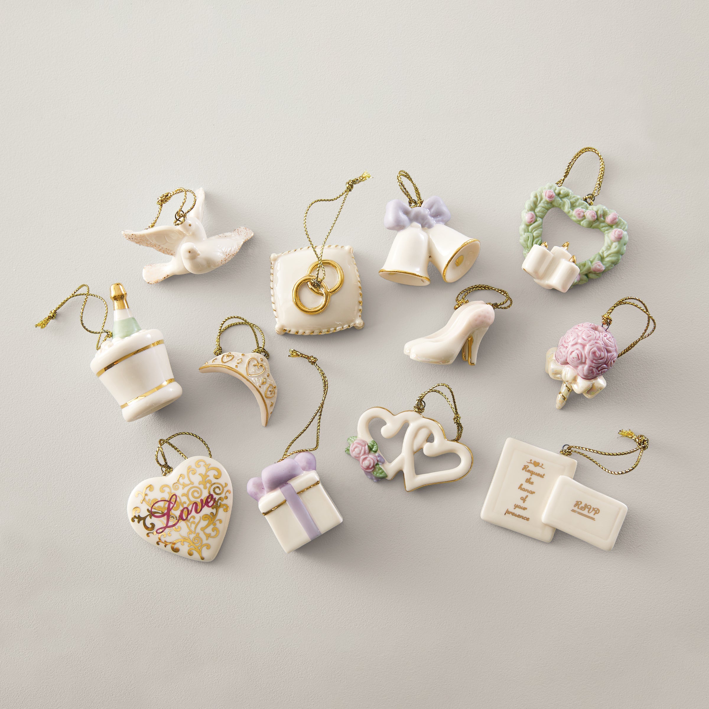 Lenox Westmore Wedding Bliss 12-Piece Mini Ornament Set