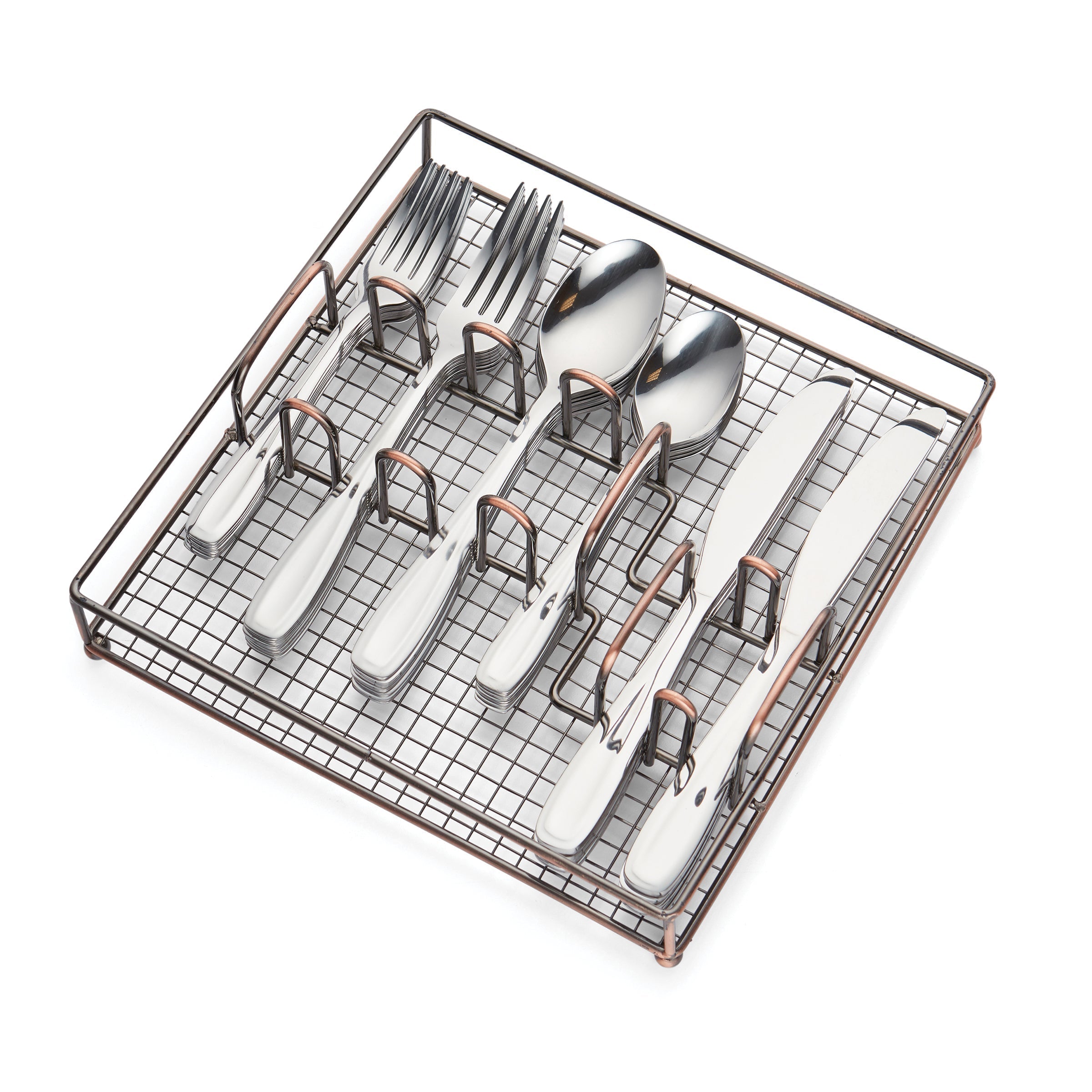 Lenox Westmore Waylen 40-Piece Flatware Set with Rustic Caddy - Image 3
