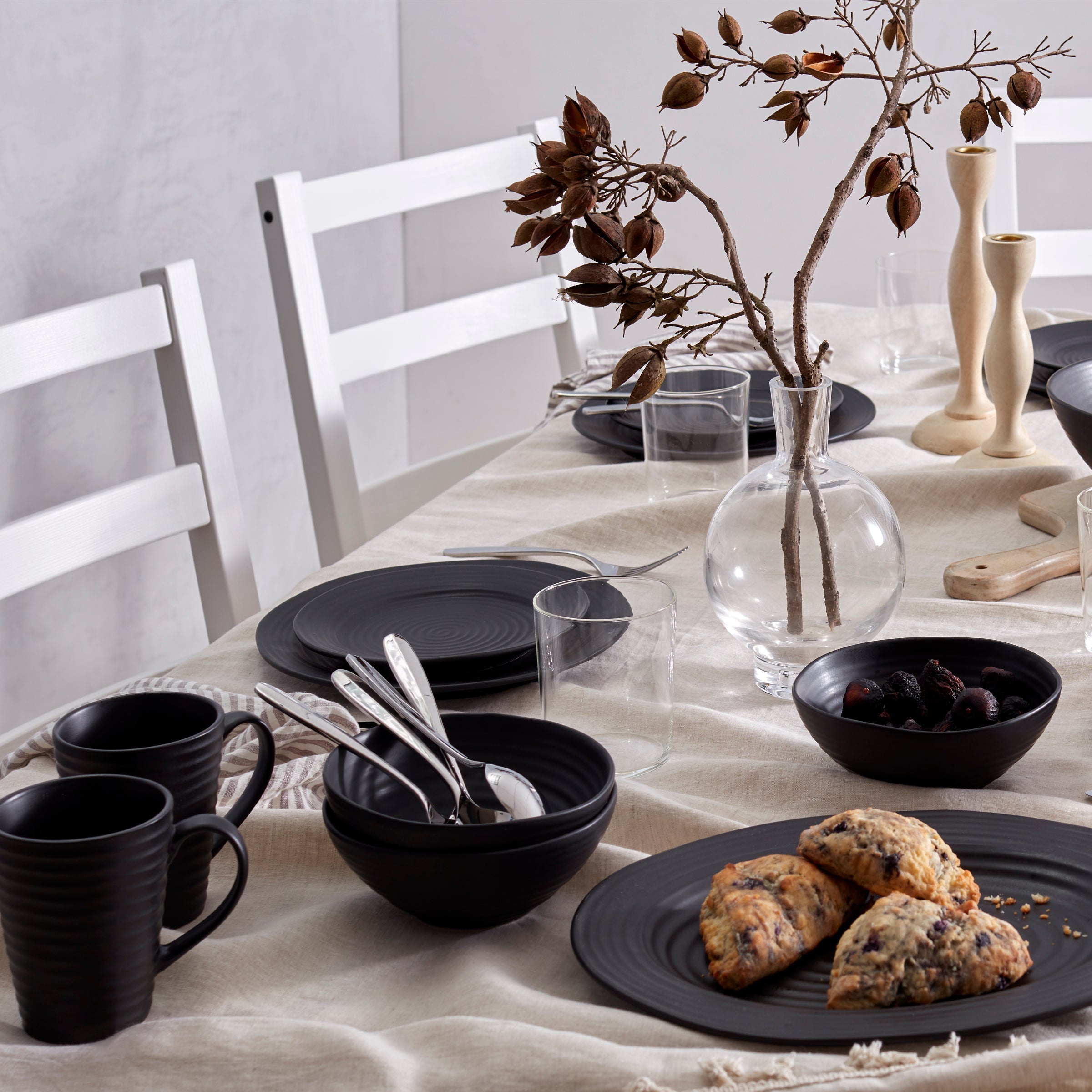 Lenox Westmore Ridge Black 12-Piece Dinnerware Set - Image 2
