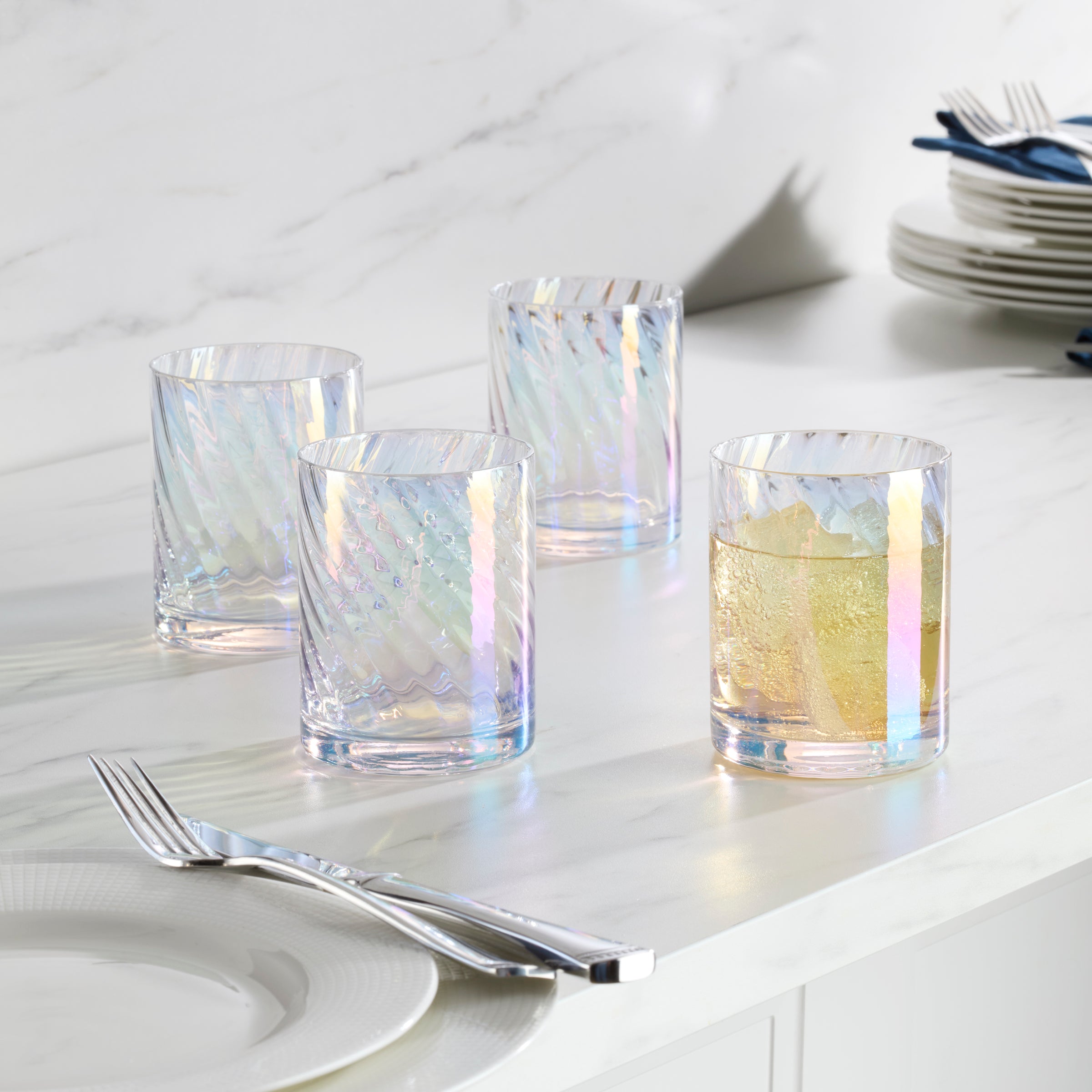 Lenox Westmore Tuscany Classics Iridescent Double Old Fashion Glasses, Set of 4 - Image 4
