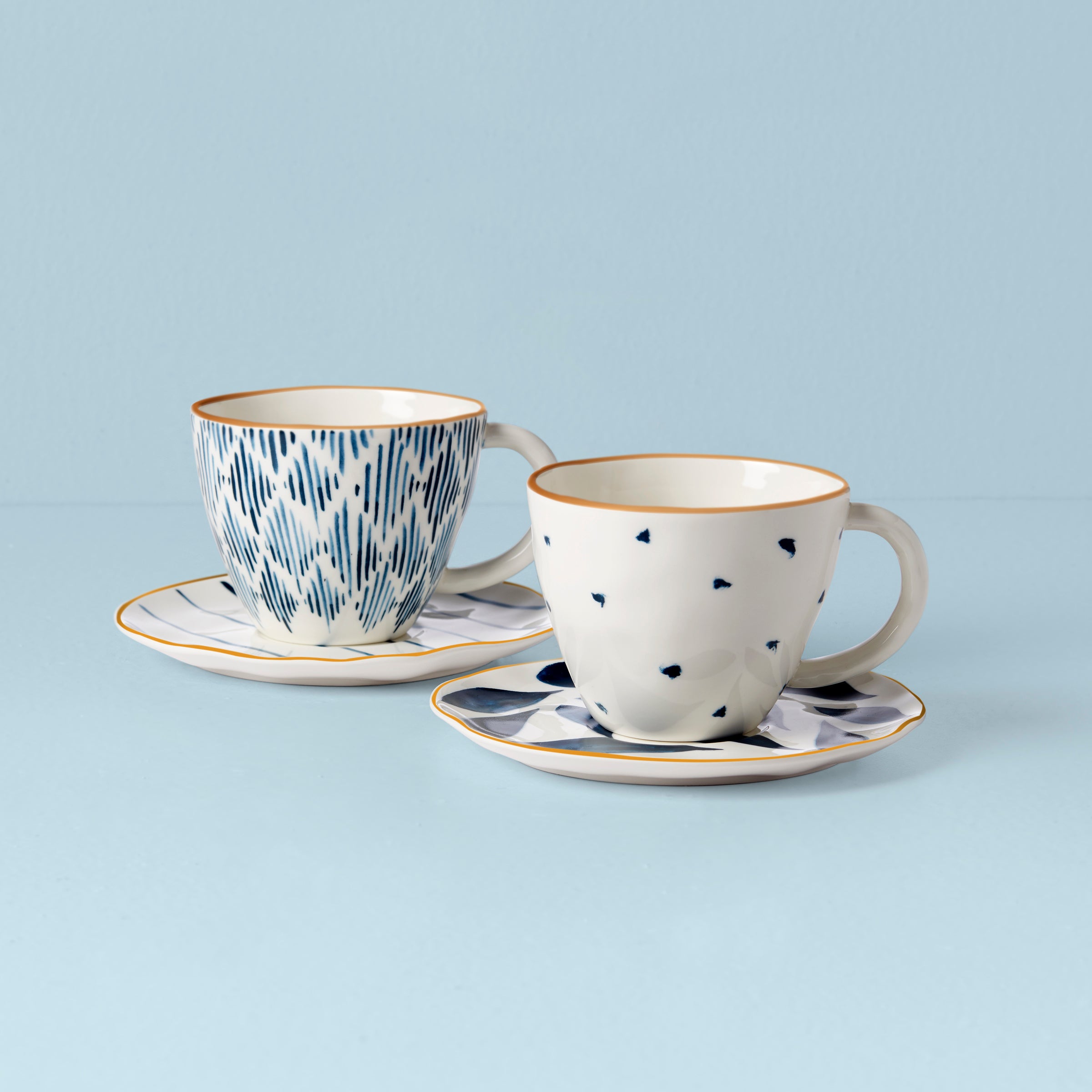 Lenox Westmore Blue Bay 4-Piece Teacup & Saucer Set