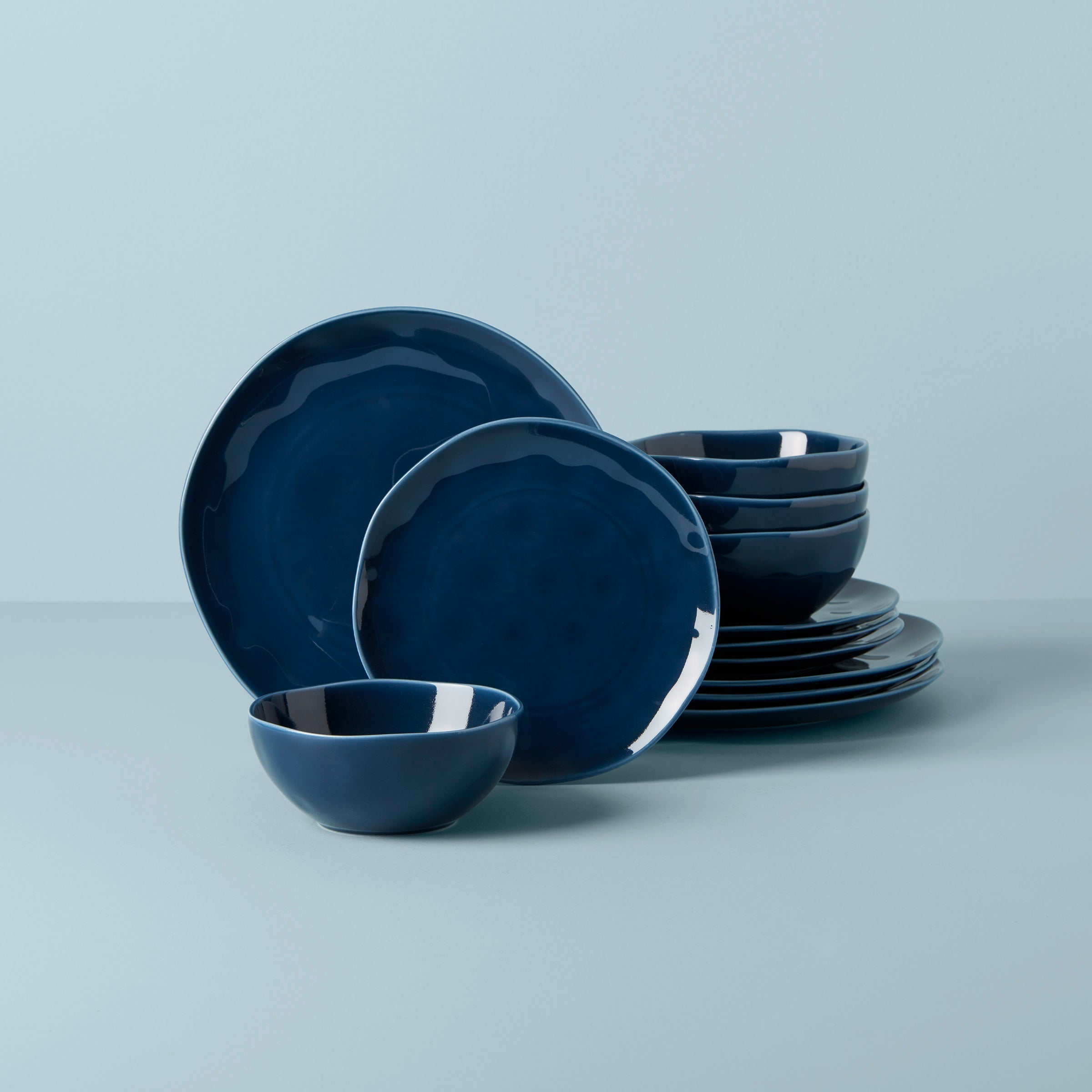Lenox Westmore Bay Colors Blue 12-Piece Dinnerware Set