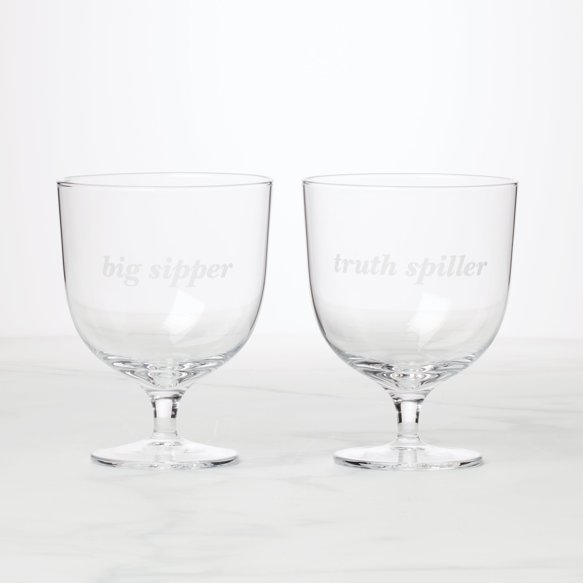 Lenox Westmore Truth Spiller & Big Sipper Short Glasses, Set of 2