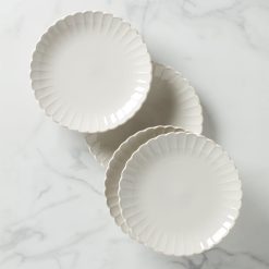 Lenox Westmore French Perle Scallop White Dinner Plates, Set of 4