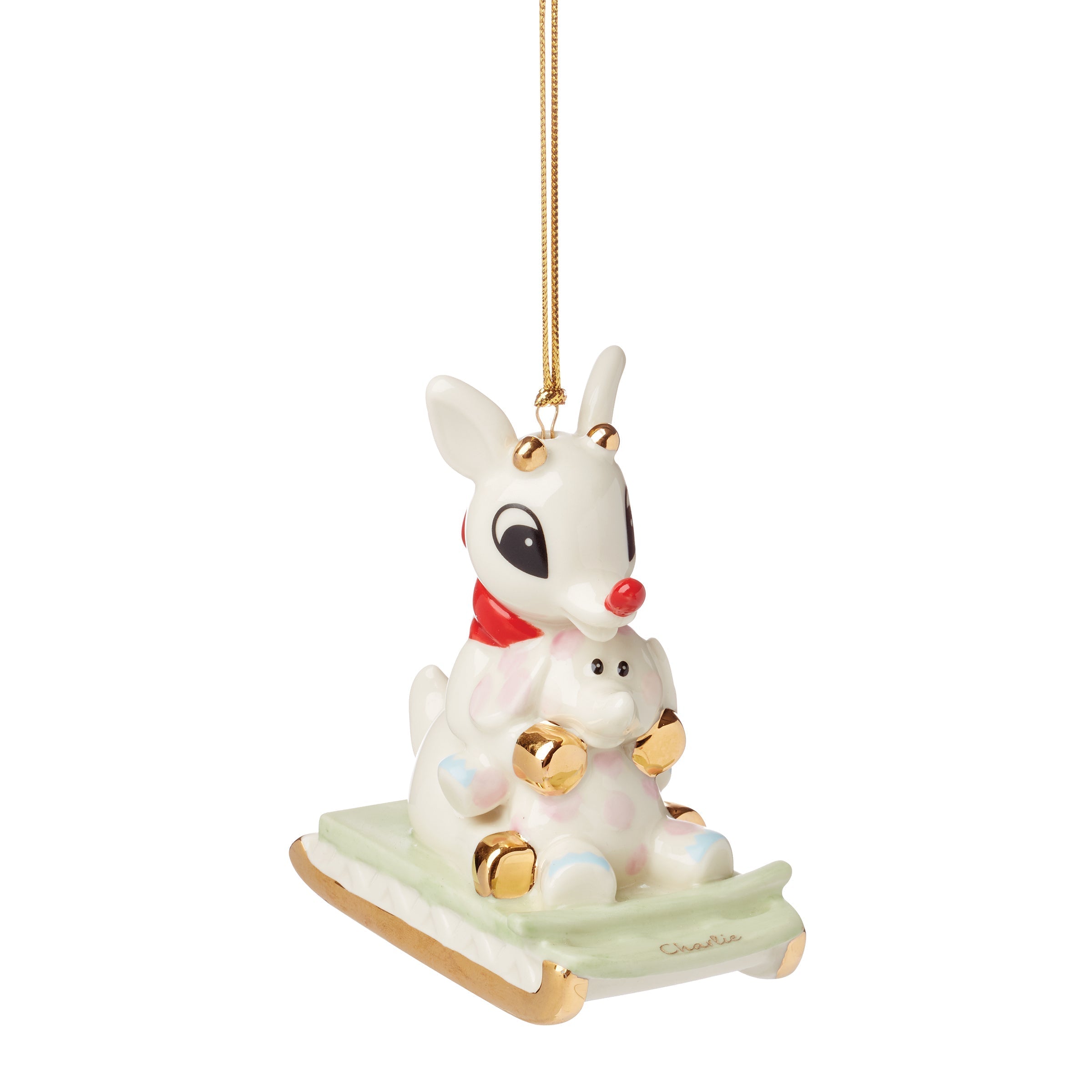 Lenox Westmore Personalized Rudolph with Misfit Elephant Ornament - Image 4