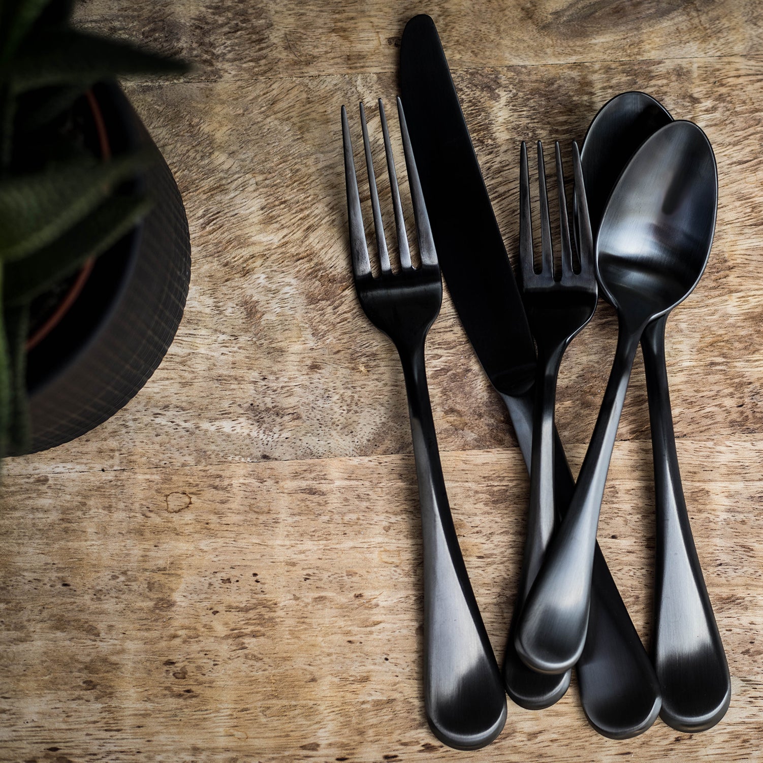 Lenox Westmore Eloquence Black Satin 20-Piece Flatware Set - Image 6