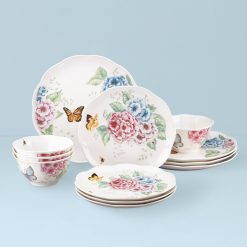 Lenox Westmore Butterfly Meadow Hydrangea 12-Piece Dinnerware Set