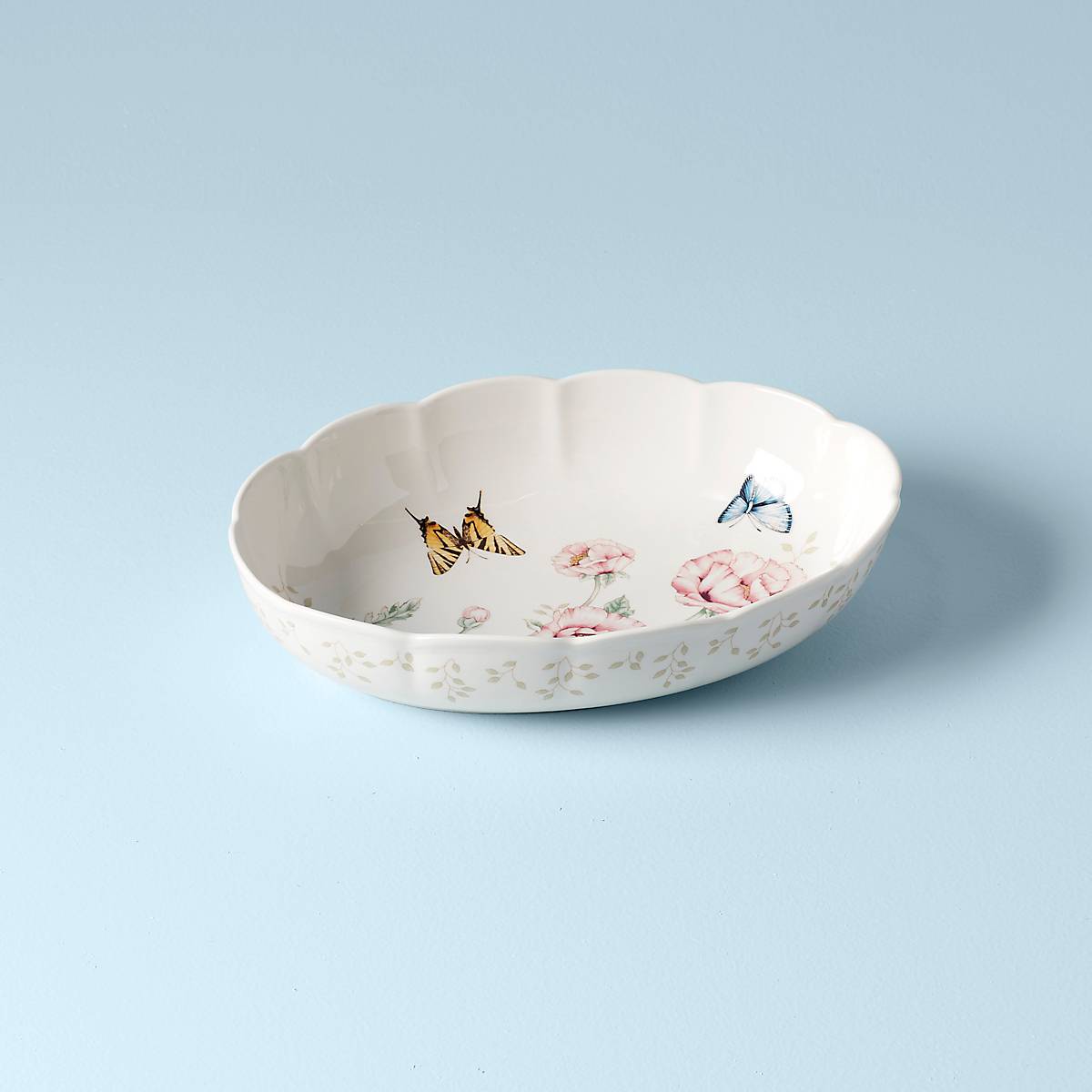 Lenox Westmore Butterfly Meadow Scalloped Oval Baker - Image 2