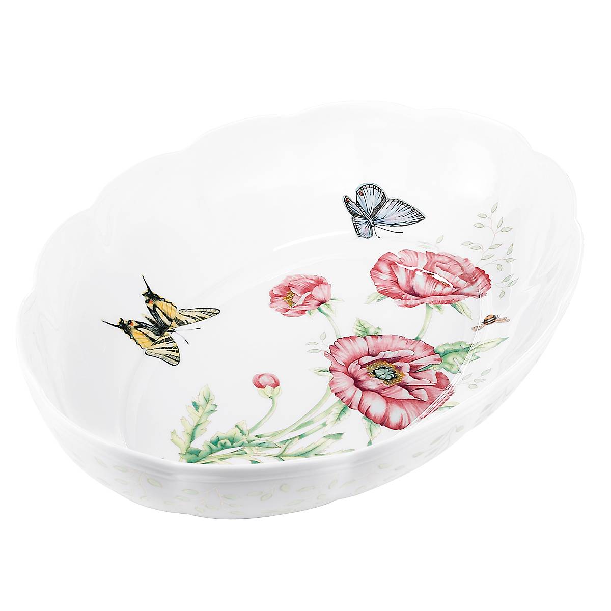 Lenox Westmore Butterfly Meadow Scalloped Oval Baker - Image 5