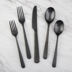 Lenox Westmore Cecil Black Satin Hammered 20-Piece Flatware Set