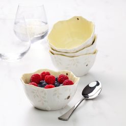 Alternative view of Lenox Westmore Butterfly Meadow Floral Yellow Dessert Bowls, Set of 4