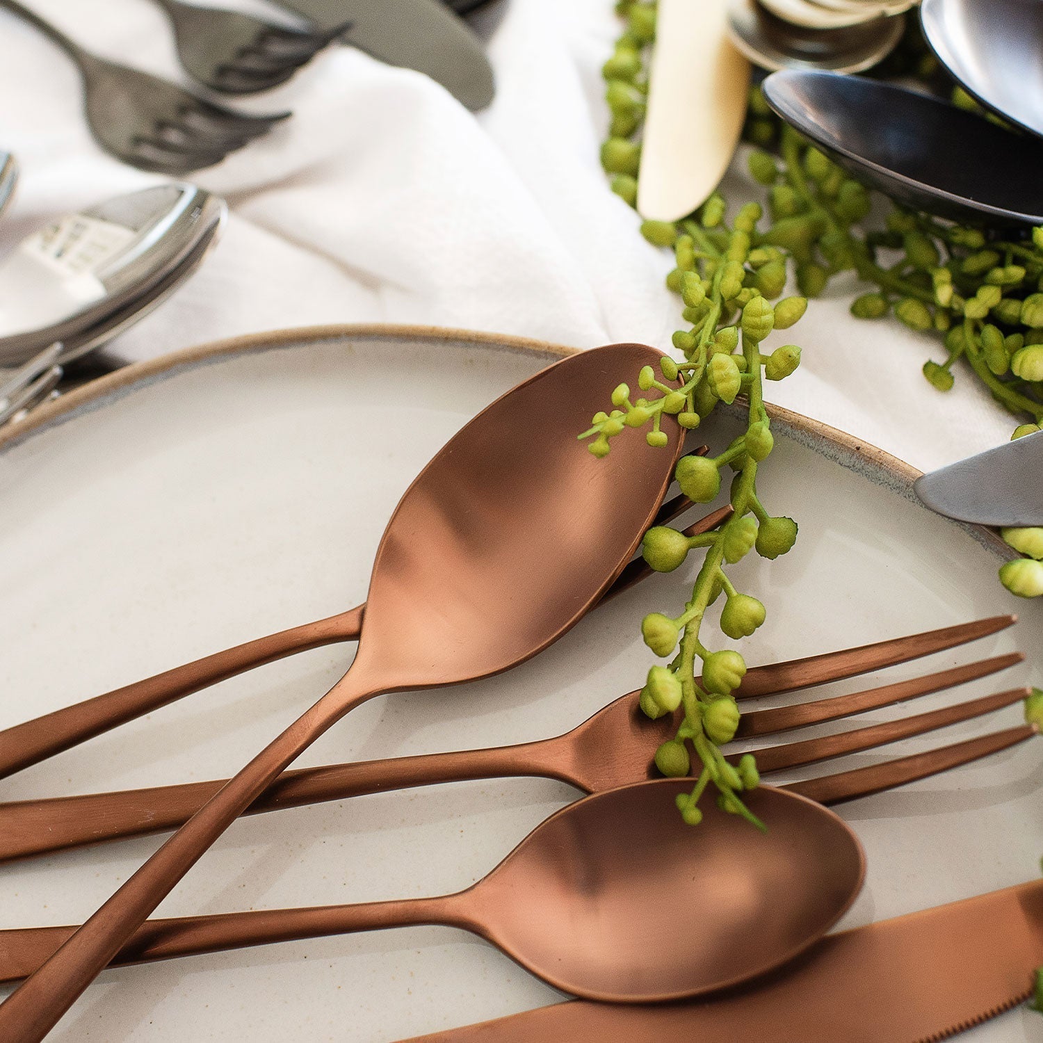Lenox Westmore Marlise Copper Satin 20-Piece Flatware Set - Image 4