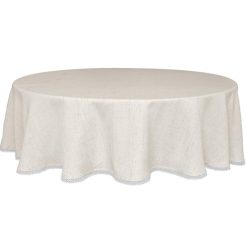 Lenox Westmore French Perle Solid Natural 70x70 Round Tablecloth