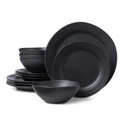 Lenox Westmore Ridge Black 12-Piece Dinnerware Set
