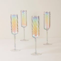 Lenox Westmore Tuscany Classics Iridescent Flute Glasses, Set of 4