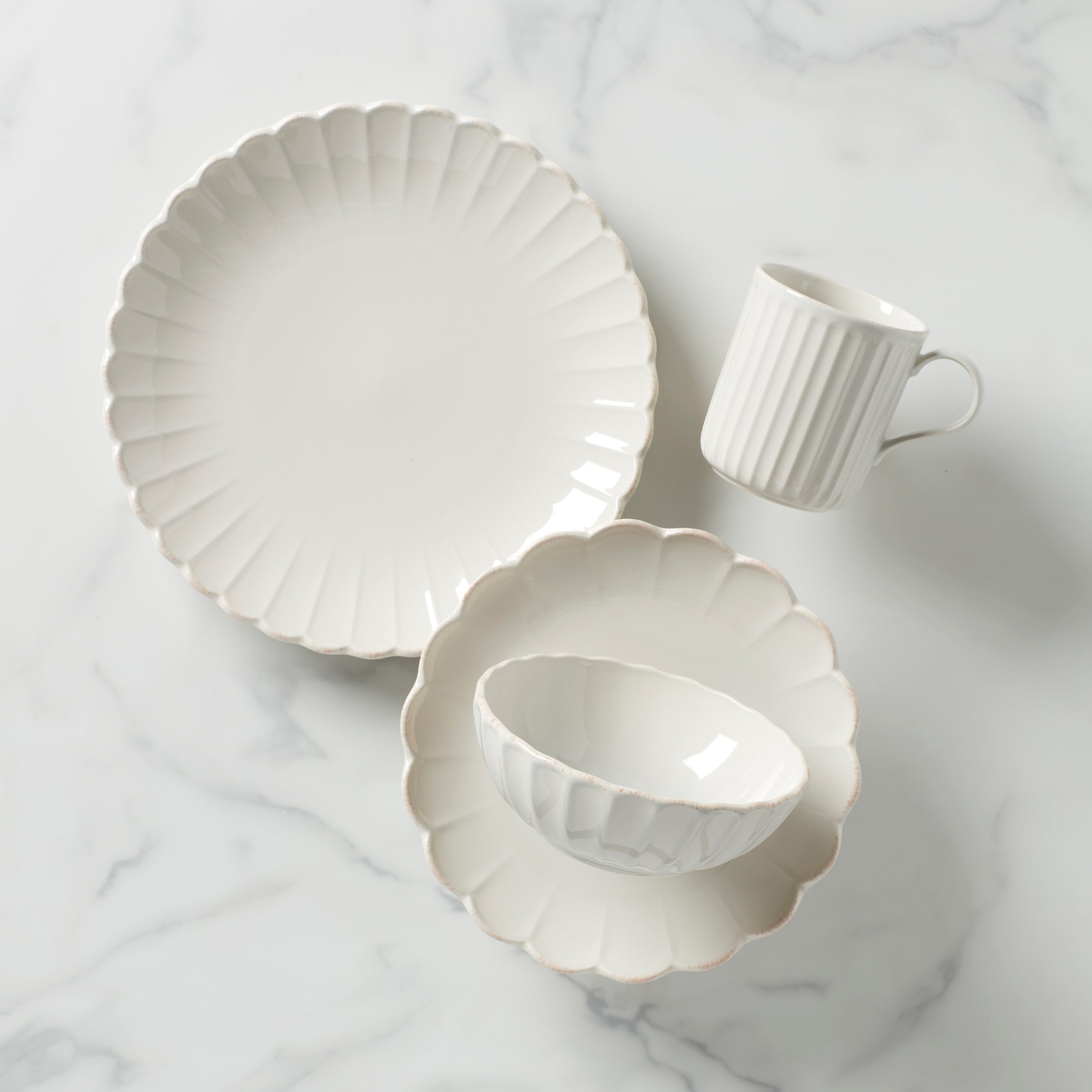 Lenox Westmore French Perle Scallop White 4-Piece Place Setting