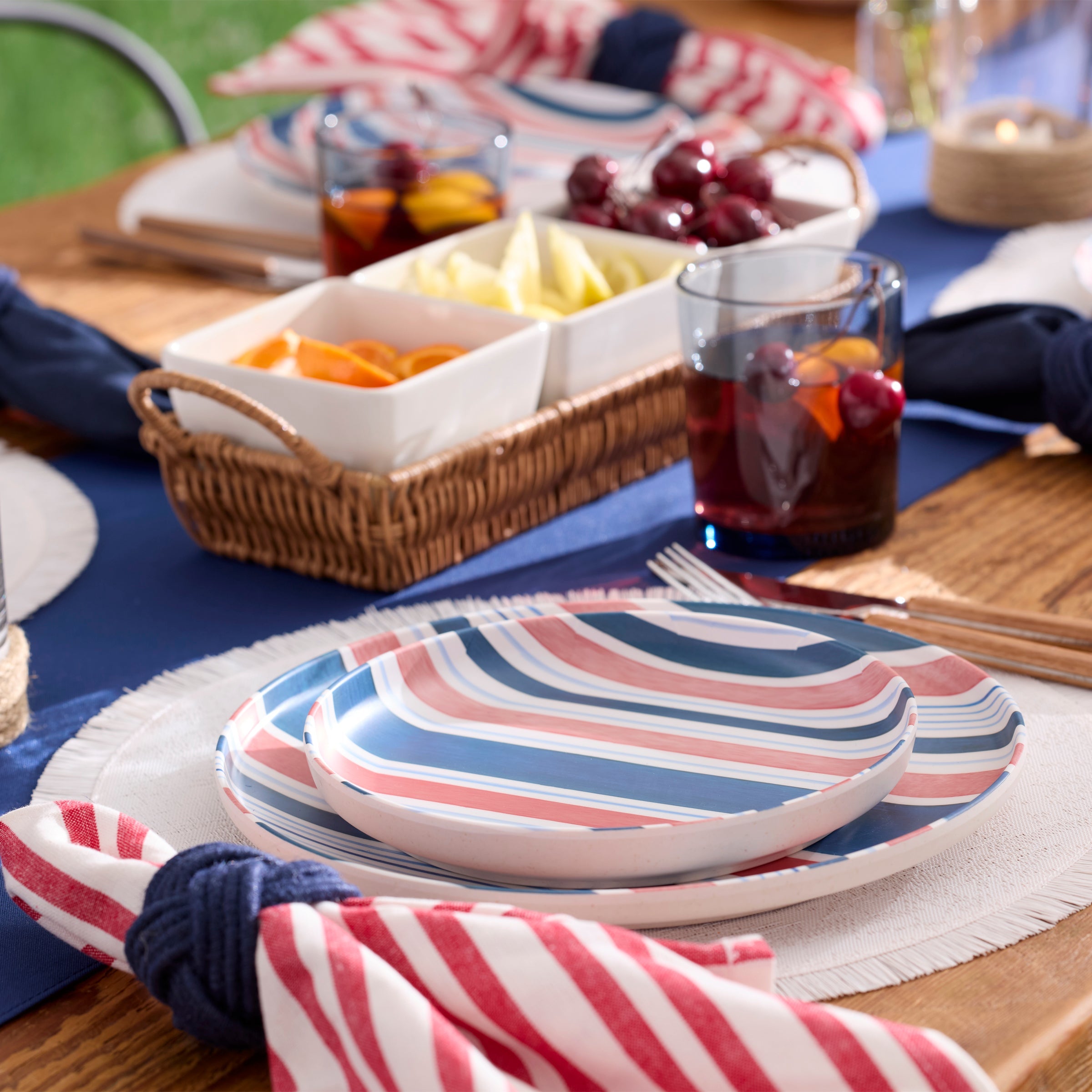 Lenox Westmore 24 Seven Melamine Stripe 12-Piece Dinnerware Set - Image 6