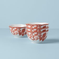 Lenox Westmore Butterfly Meadow Cottage Saffron Rice Bowls, Set of 4