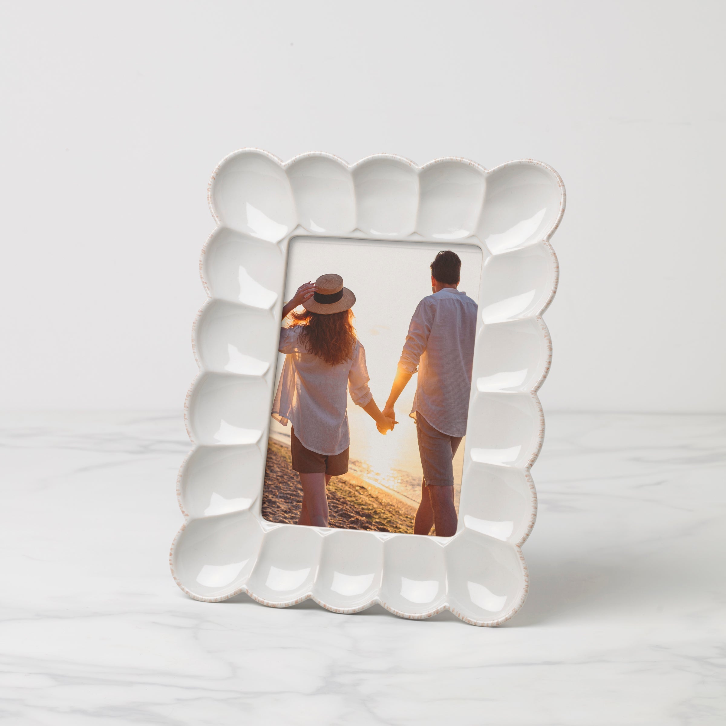 Lenox Westmore French Perle Scallop White 5x7 Photo Frame