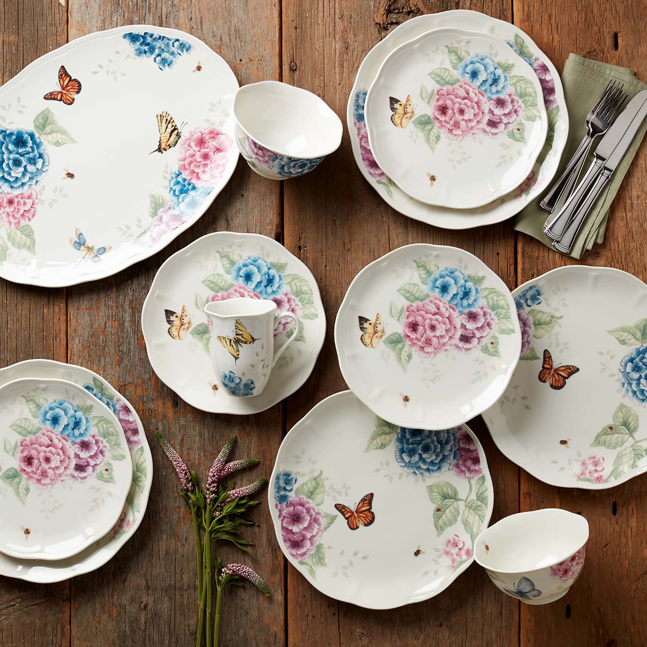 Lenox Westmore Butterfly Meadow Hydrangea Mugs, Set of 4 - Image 2