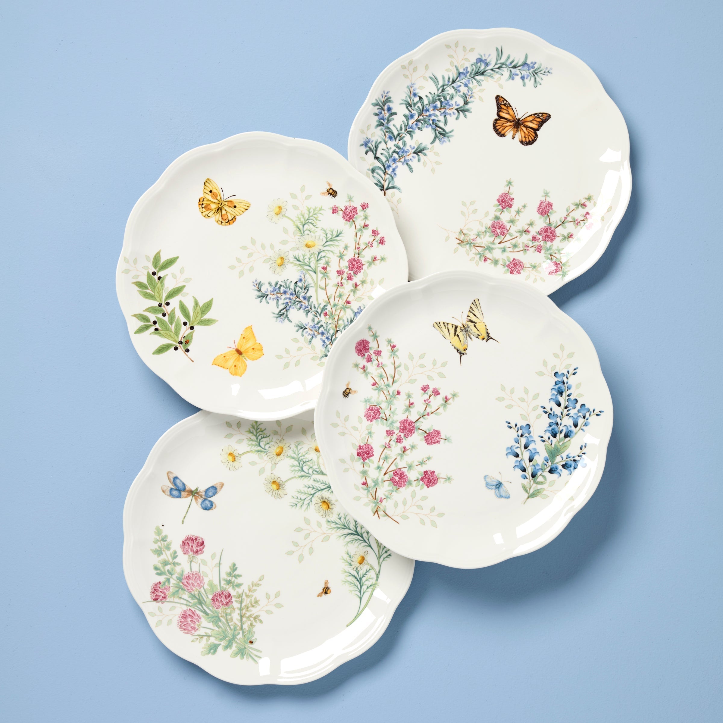 Lenox Westmore Butterfly Meadow Herbs Dinner Plates, Set of 4