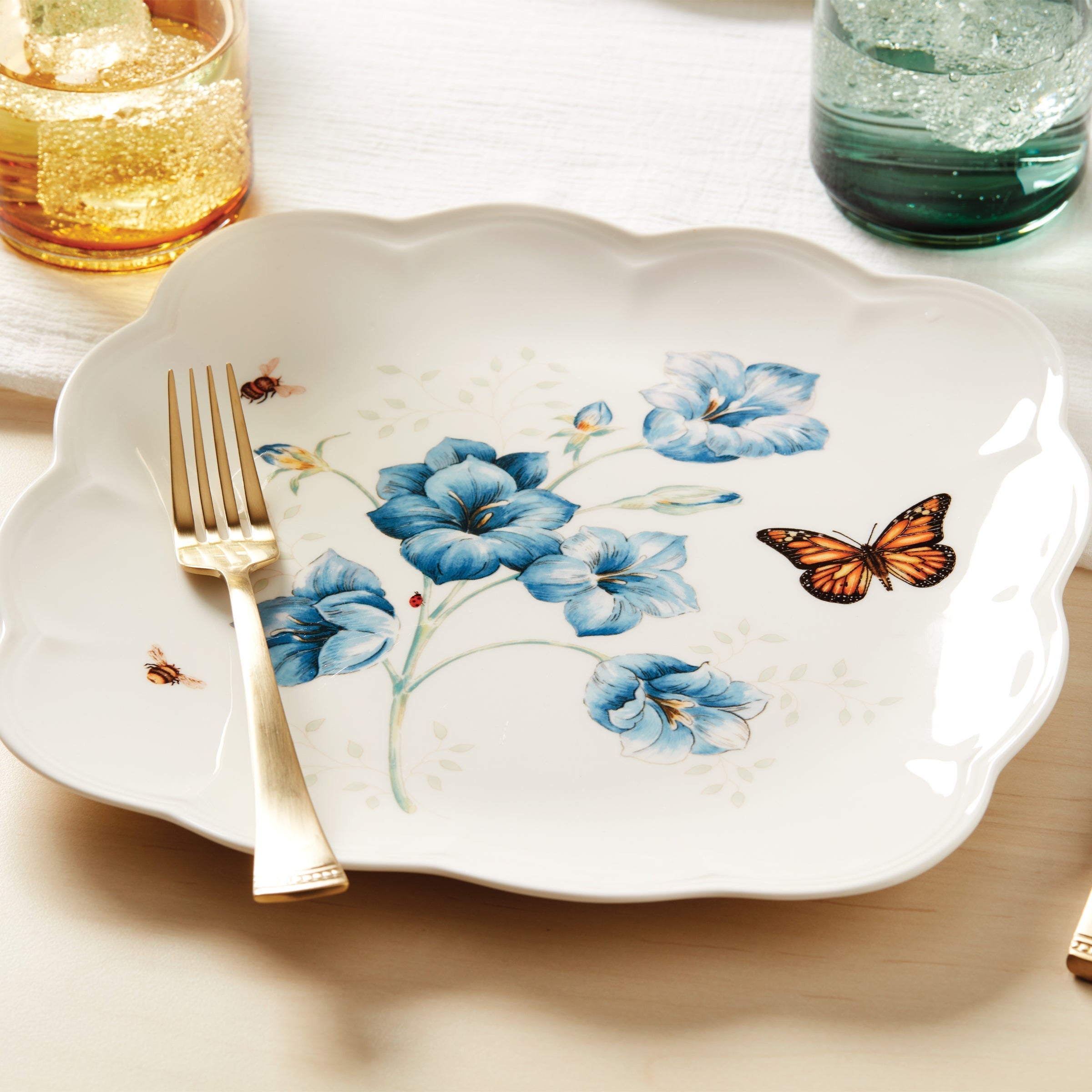 Lenox Westmore Butterfly Meadow Square Dinner Plates, Set of 4 - Image 4