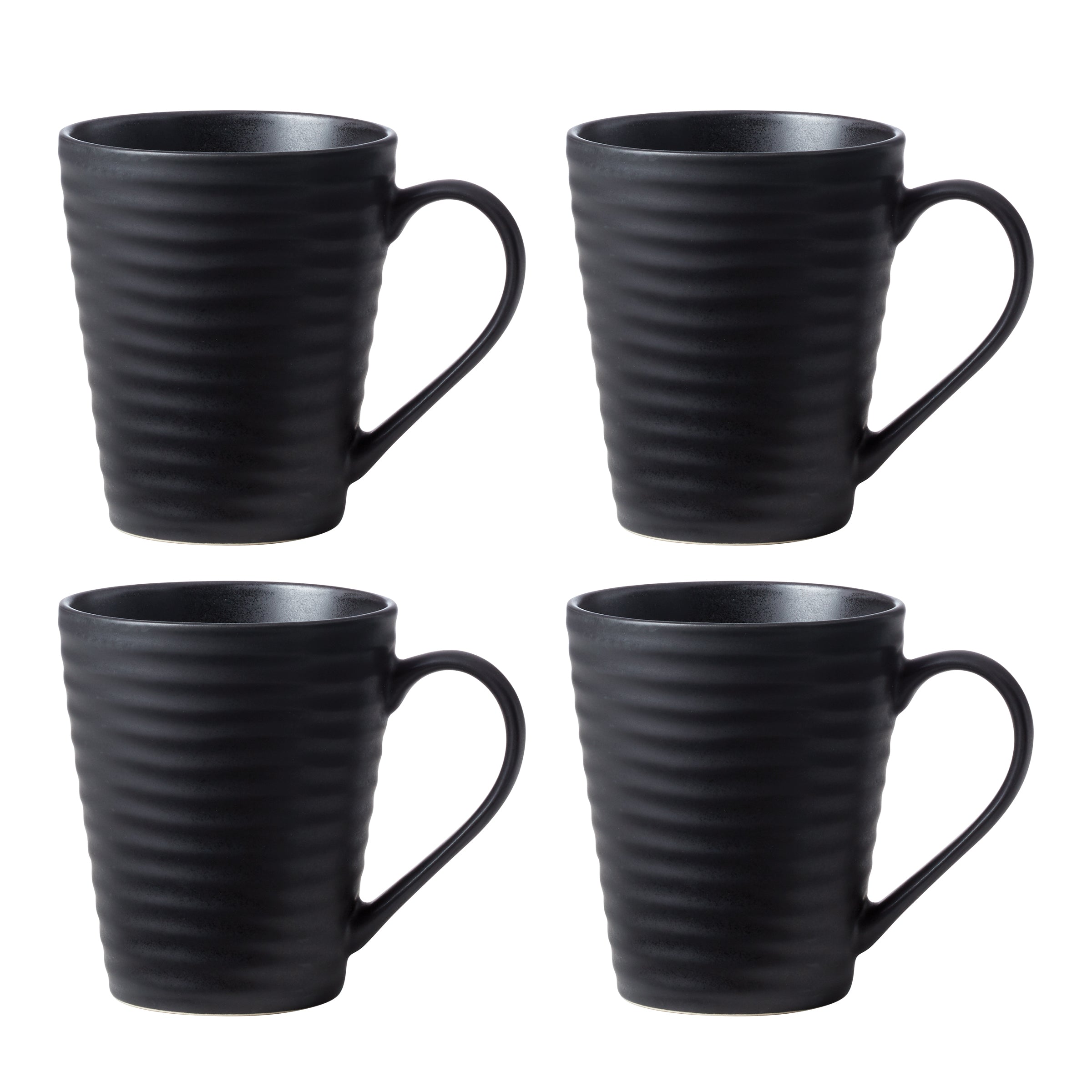 Lenox Westmore Ridge Black Mugs, Set of 4