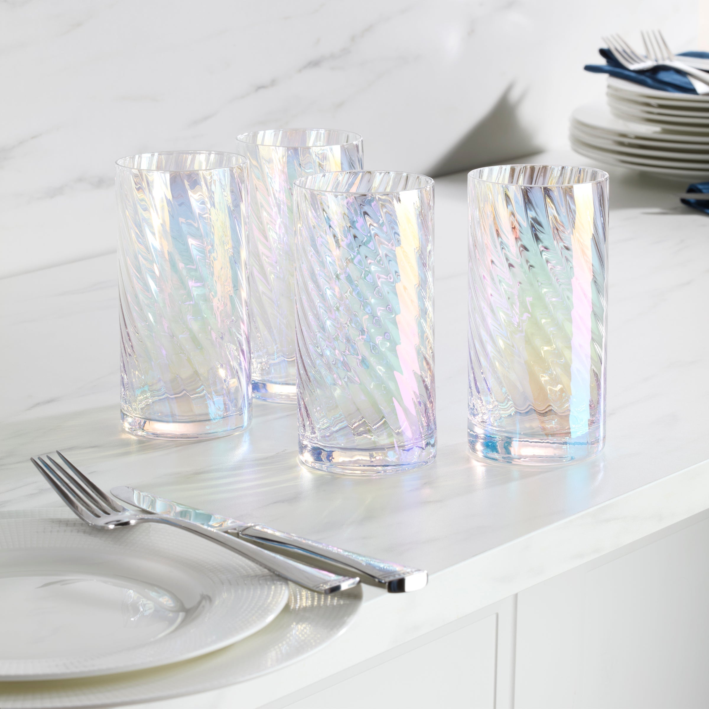 Lenox Westmore Tuscany Classics Iridescent Highball Glasses, Set of 4 - Image 4