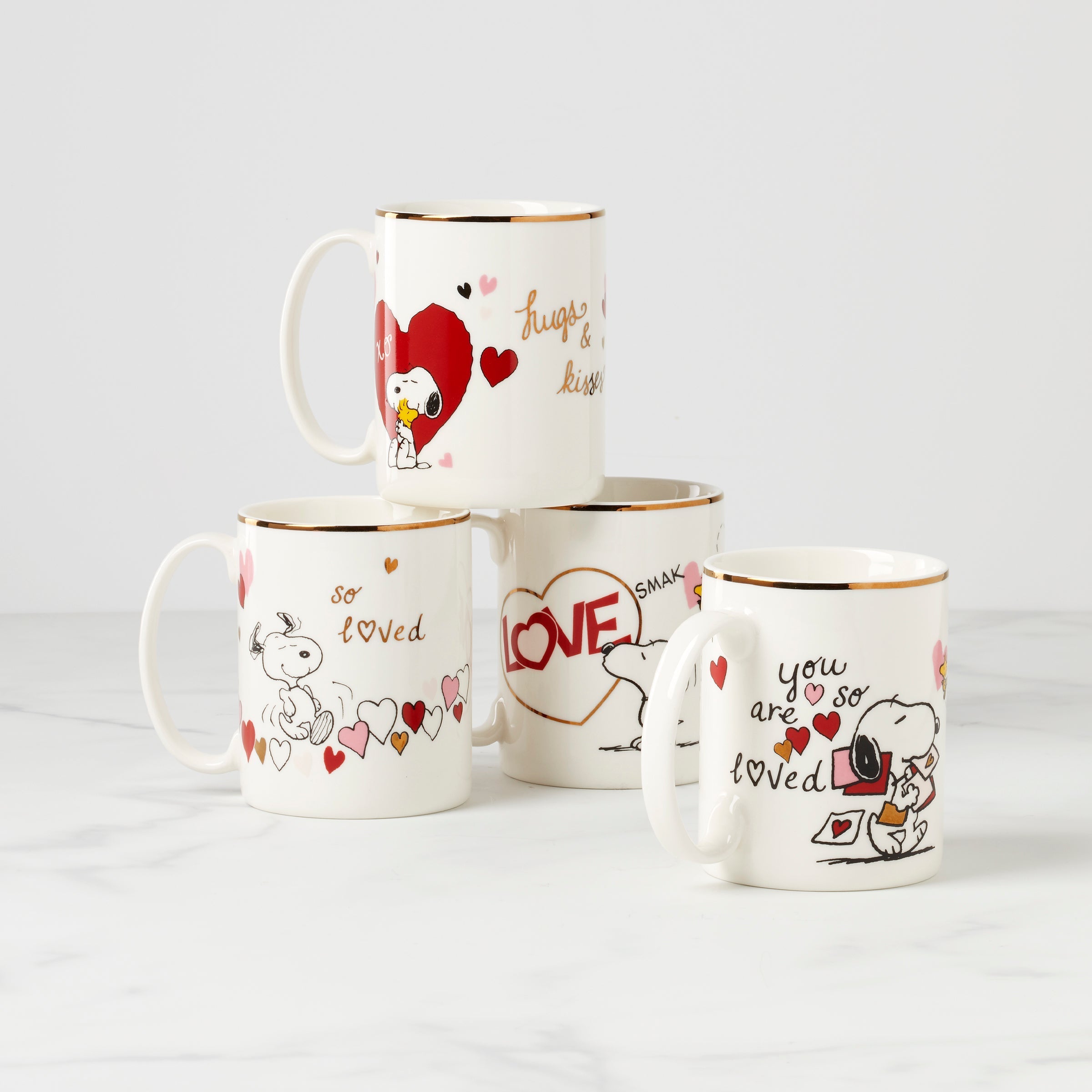Lenox Westmore Snoopy Valentine's Day Mugs, Set of 4 - Image 2