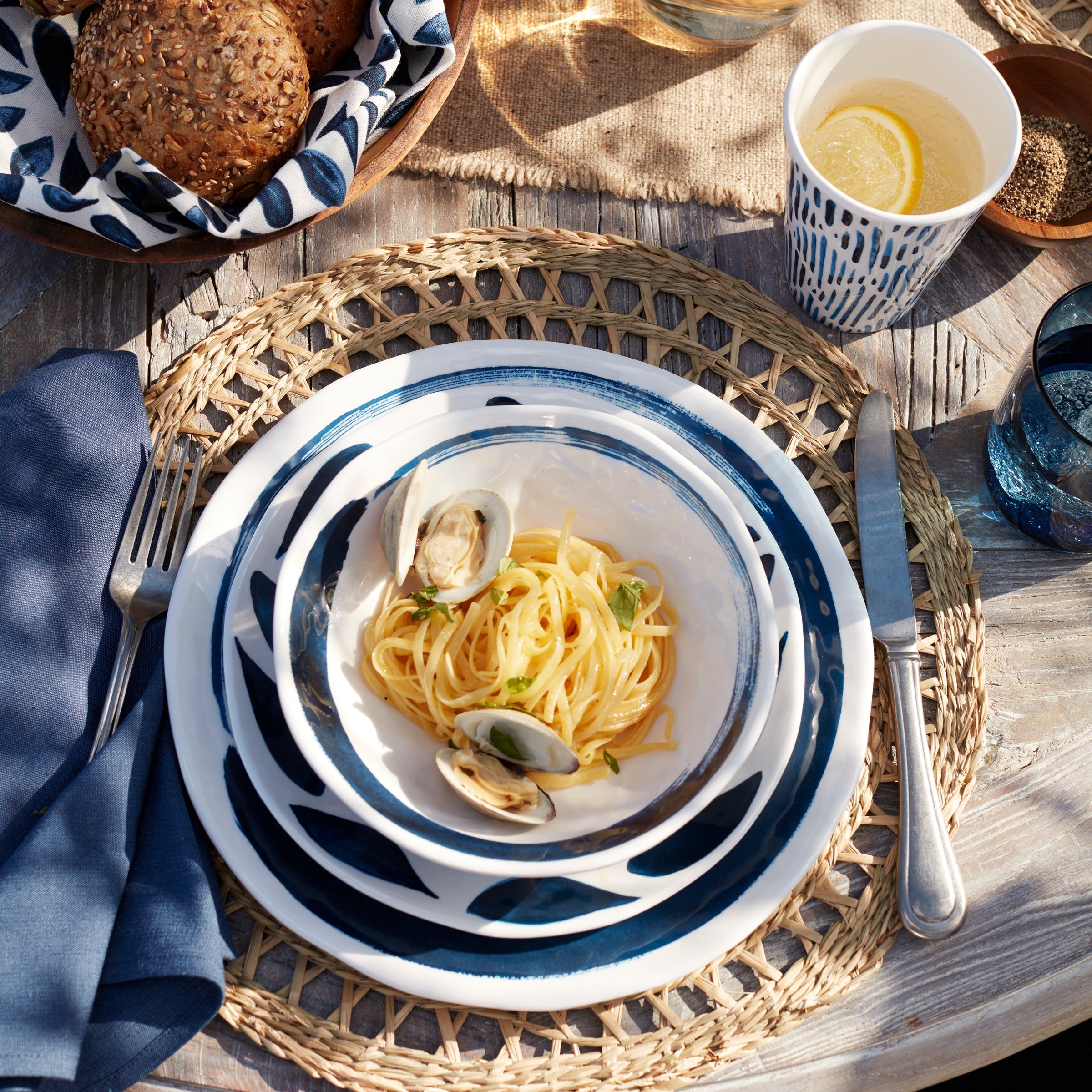 Lenox Westmore Blue Bay Melamine Dinner Plates, Set of 4 - Image 4
