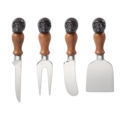 Lenox Westmore Vintro Halloween Skull Mirror 4-Piece Cheese Set
