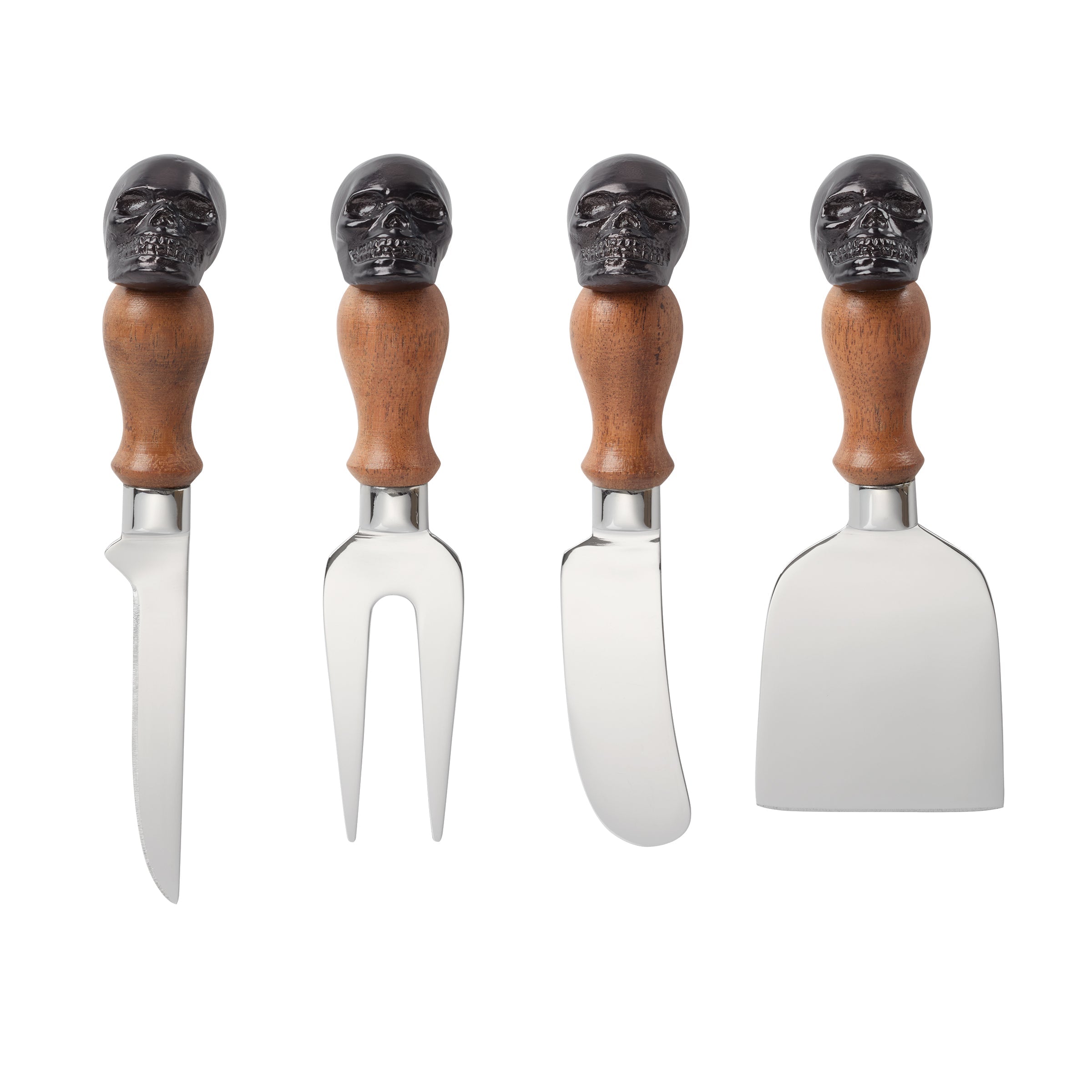 Lenox Westmore Vintro Halloween Skull Mirror 4-Piece Cheese Set