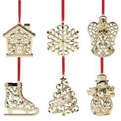 Alternative view of Lenox Westmore Sparkle & Scroll Gold Ornaments, Set of 6