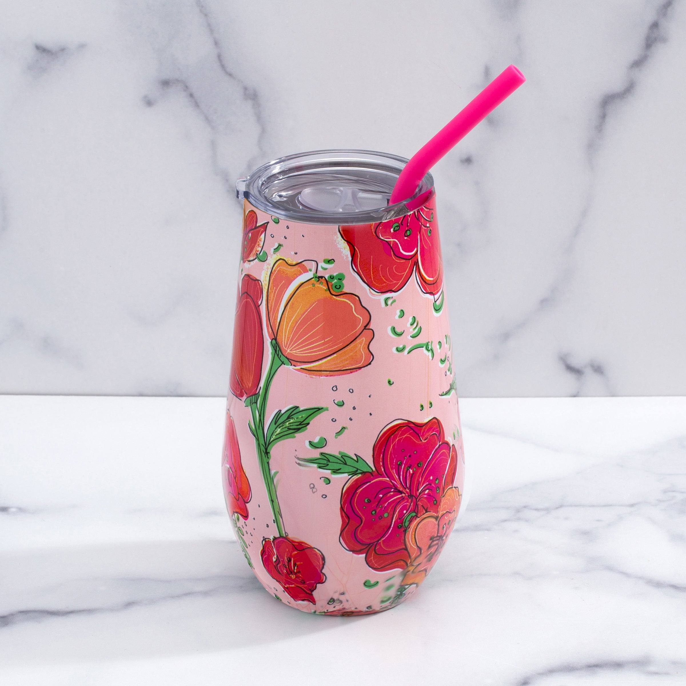 Lenox Westmore Floral Wine Tumbler With Straw, Set of 12 - Image 2