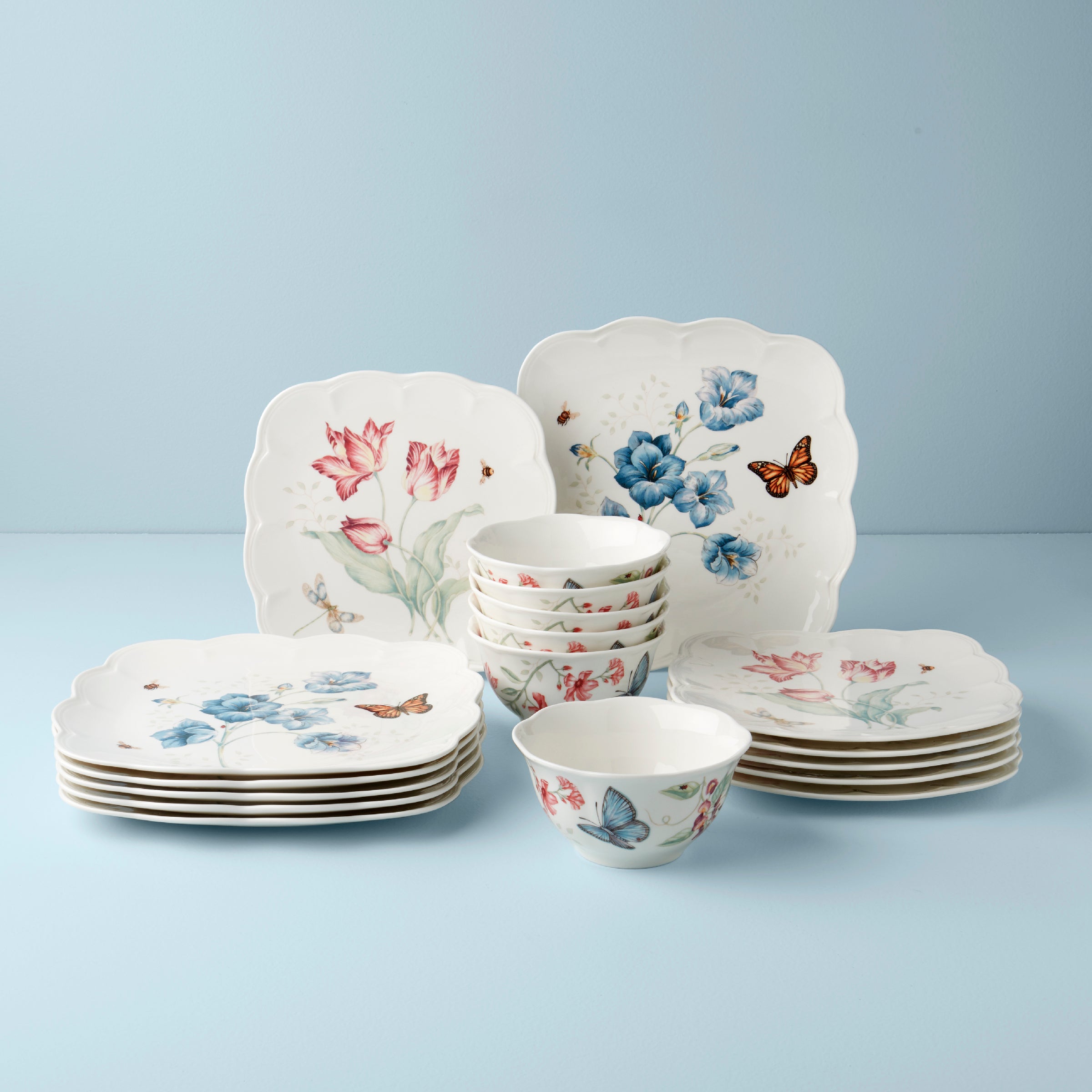 Lenox Westmore Butterfly Meadow Square 18-Piece Dinnerware Set