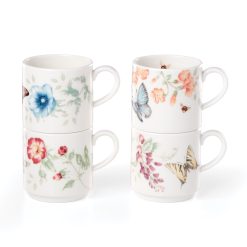 Lenox Westmore Butterfly Meadow Stacking Mugs - Set of 4