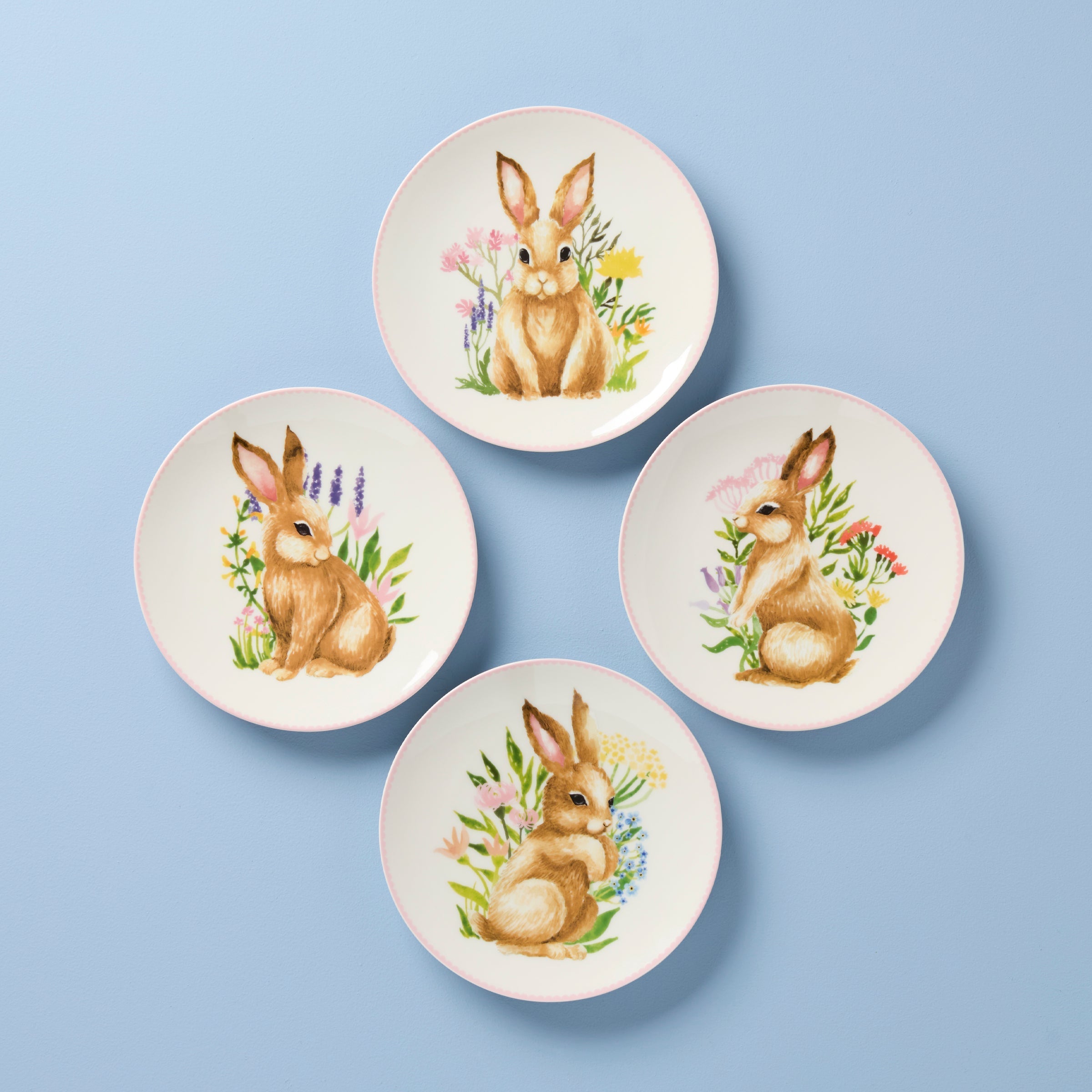 Lenox Westmore Bunny Accent Plates, Set of 4