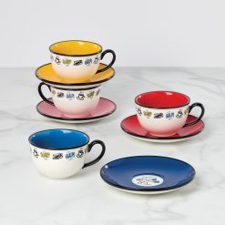 Lenox Westmore Chef Snoopy Tea Cup & Saucers, Set of 4