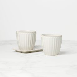 Alternative view of Lenox Westmore French Perle Scallop White 3-Piece Herb Pot Set